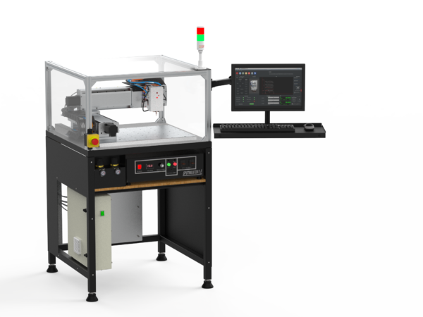 Industrial CNC control machine on the factory floor