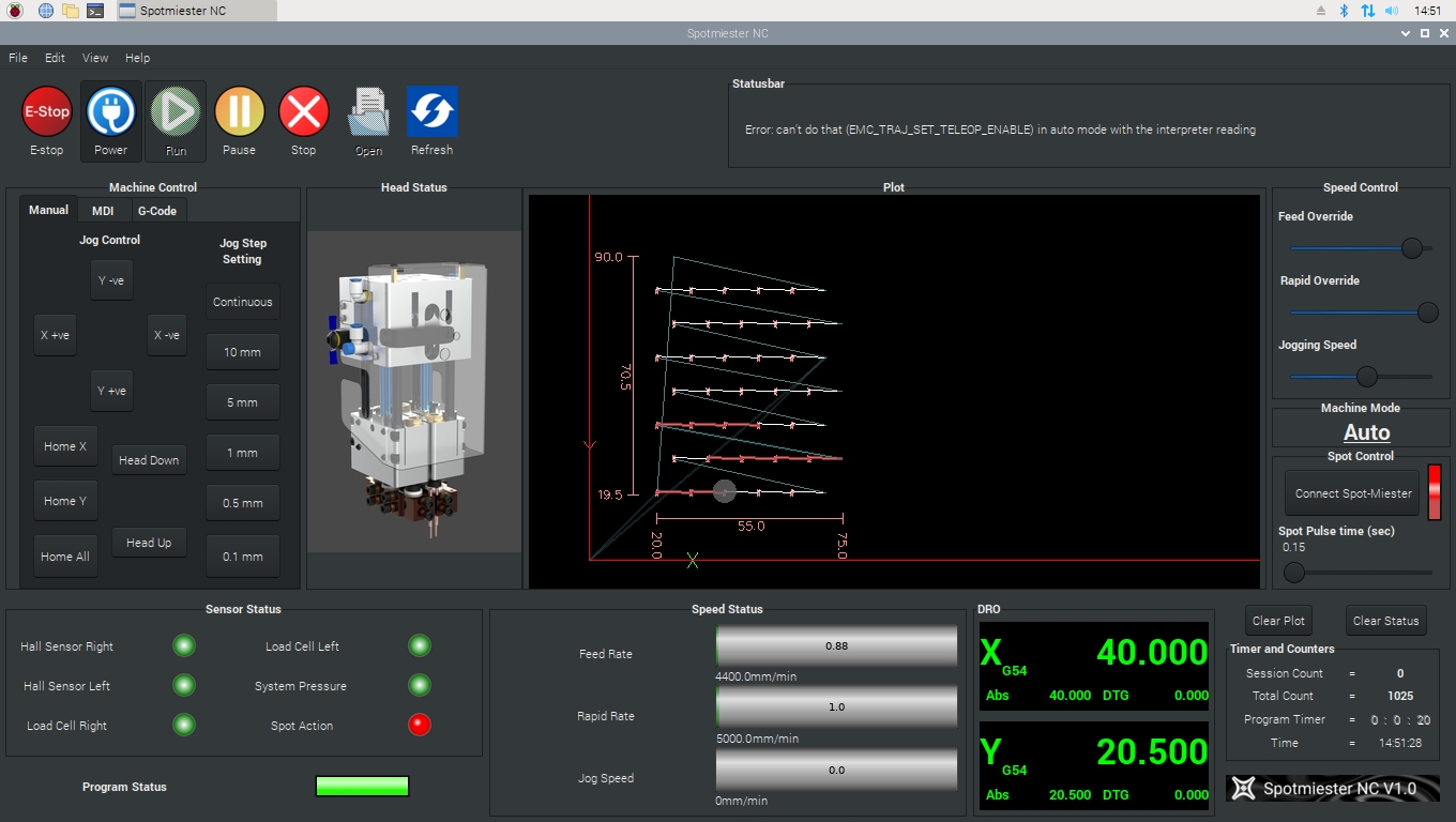 Industrial CNC control program interface